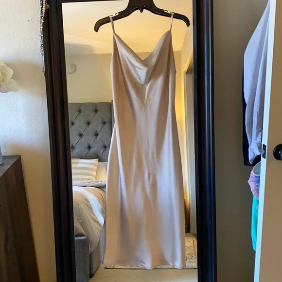 Dresses | Sheer Silk Champagne Slip Dress Worn Once For A Wedding | Poshmark
